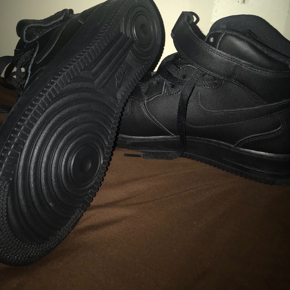 all black high top forces